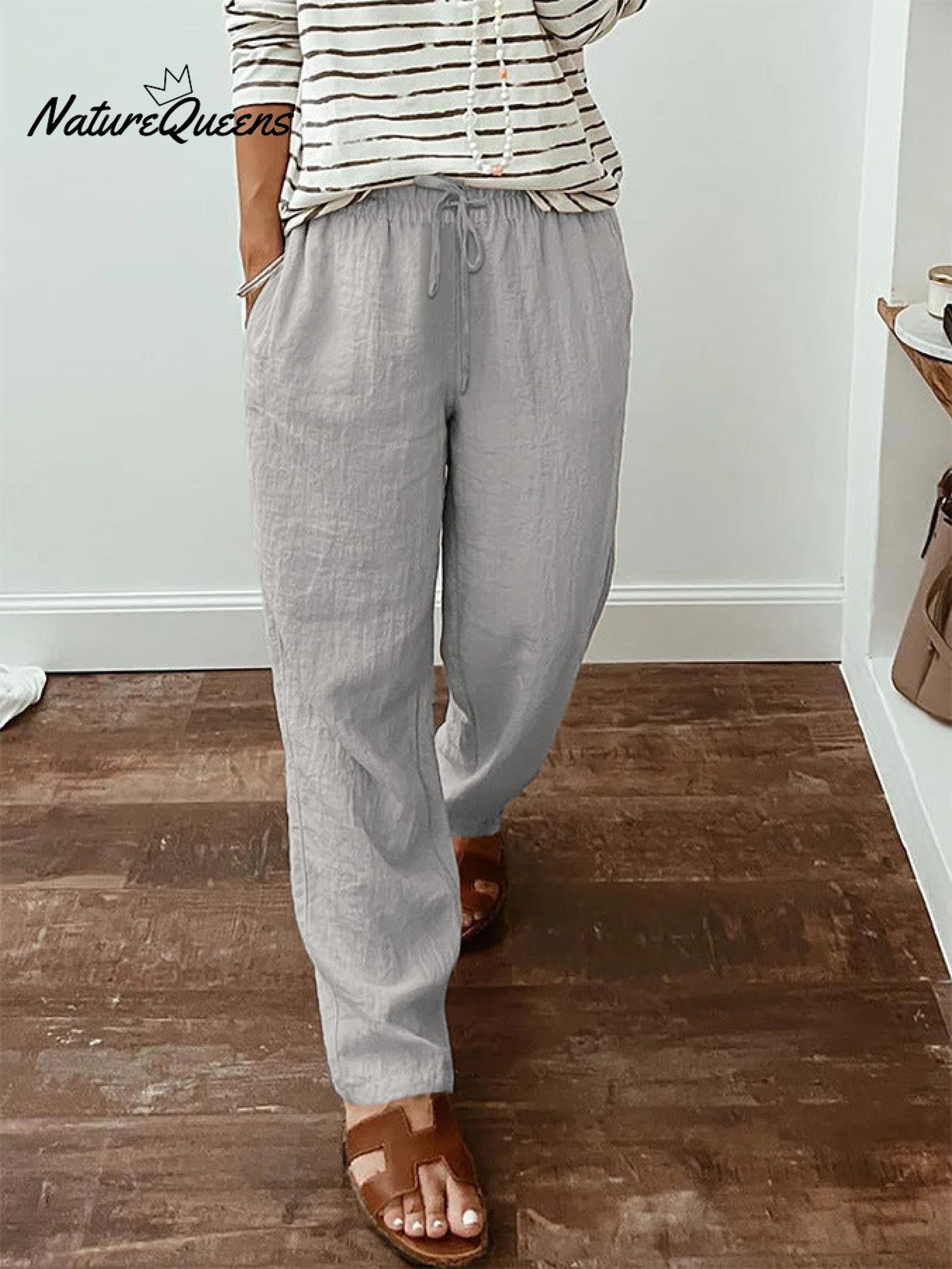 Women'sCotton And Linen Casual Pants