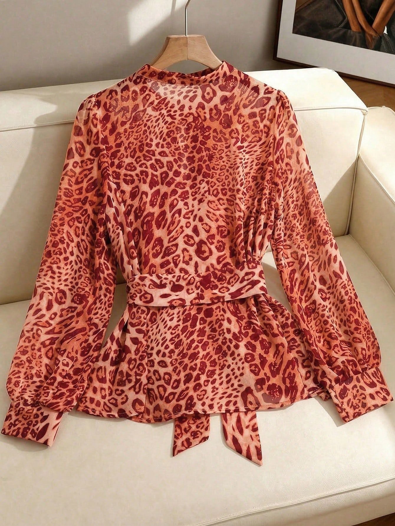 Stylish Leopard Print Chiffon Shirt
