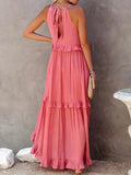 Women's Flowy Long Ruffled Dress