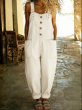 Women's Casual Denim Jumpsuit With Adjustable Buckle