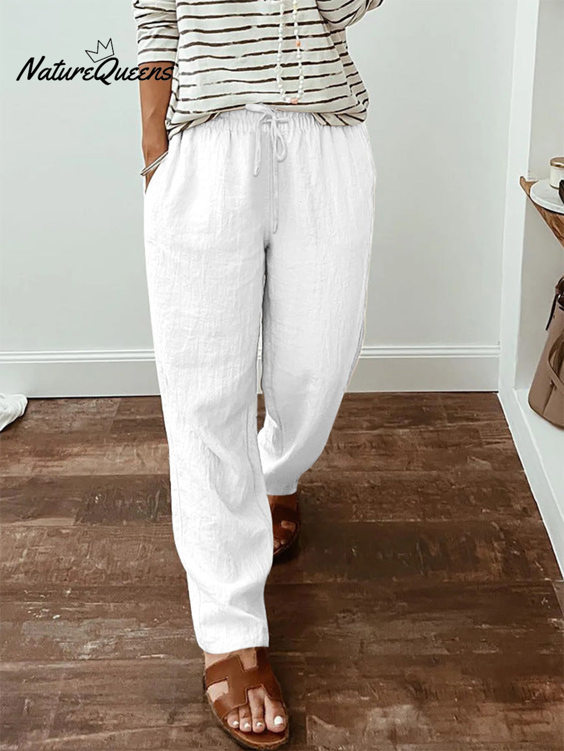 Women'sCotton And Linen Casual Pants