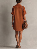 Loose-fit Casual Linen And Cotton Dress