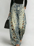 Women's Leopard Print Casual Fashion Cutout Jeans