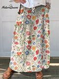 Women'sPastoral Floral Art Print Casual Cotton And Linen Shirt