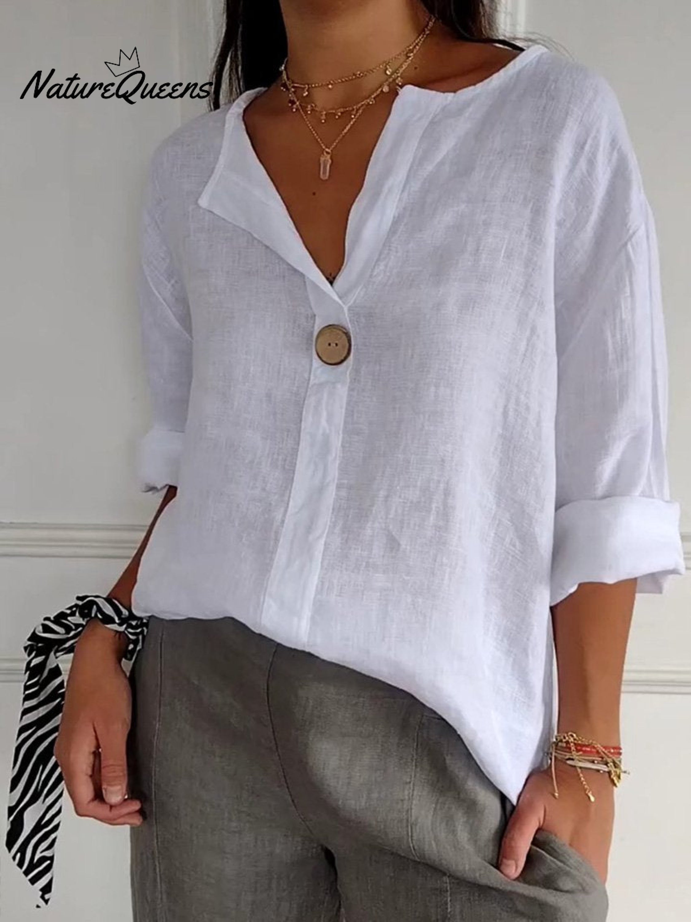 Women's Casual Cotton Linen Shirt