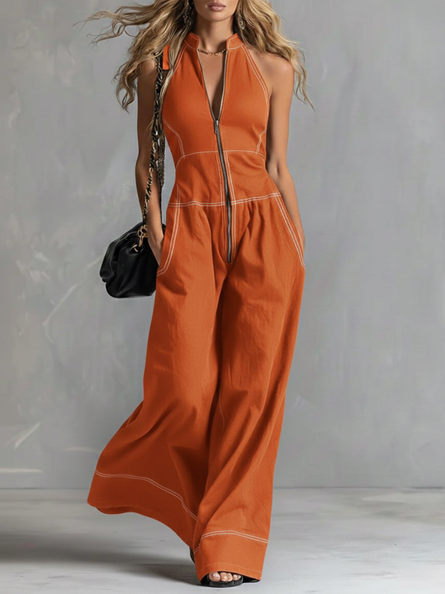 🔥 Casual Zippered Cotton Jumpsuit — The Ultimate Everyday Must-Have