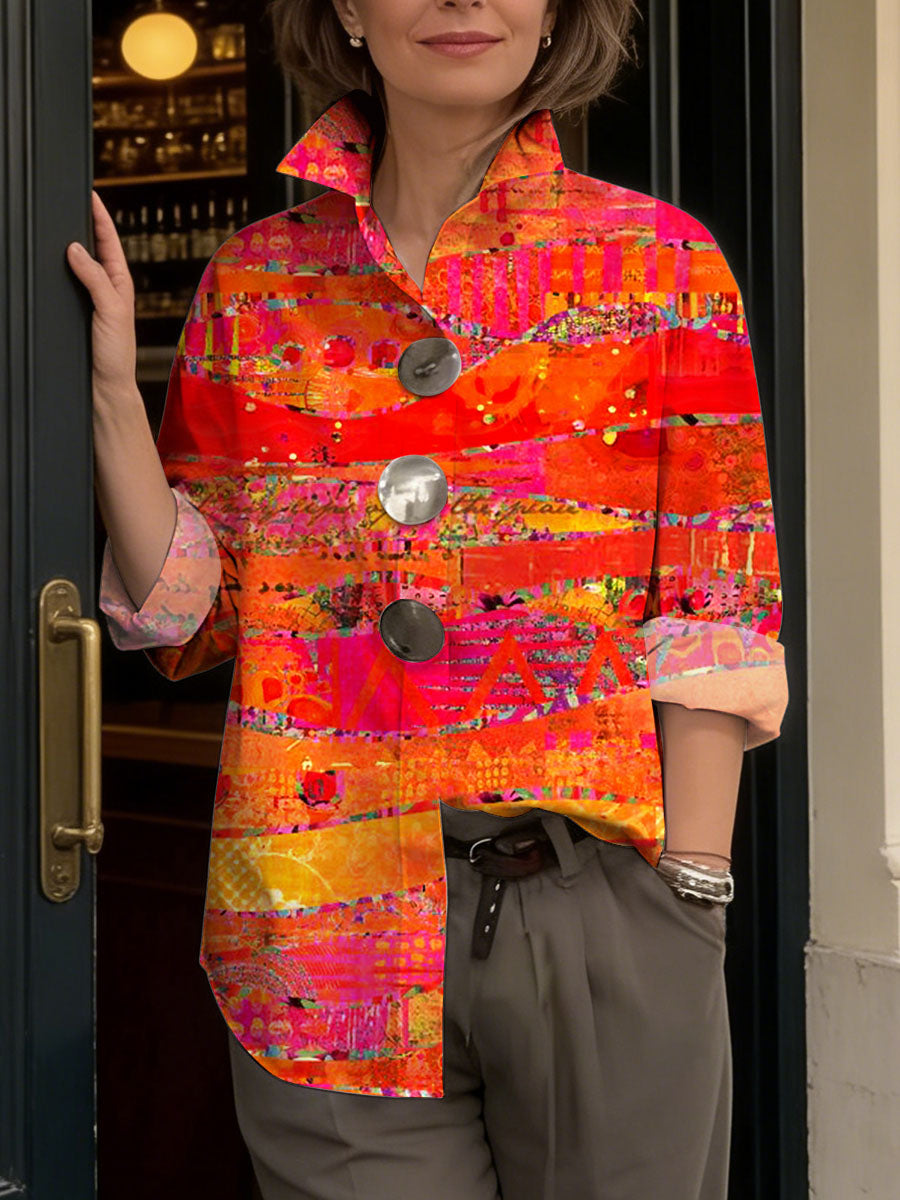 Women's Retro Printed Patterns Casual Shirt