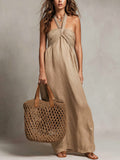 Women's Strap Sleeveless Art Casual Stylish Comfortable Cotton Linen Dress
