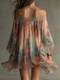 Women's Off-shoulder Vacation-style Short Thin Leopard Print Dress