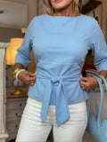 Casual Tie-up Cotton T-shirt