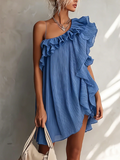 Elegant Off-shoulder Ruffled Mini Dress