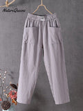 Casual Plain Natural Ankle Pants Straight Pants