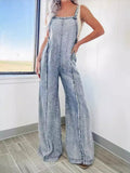 Women's Casual Cotton Denim Jumpsuit