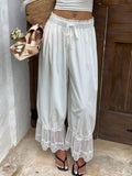 Women's Wide-leg Casual Pants With Elastic Waist And Loose Fit