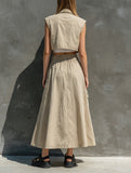 Cropped Cargo Vest + High-waisted A-line Cargo Skirt Co-ord