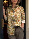 Women's Colorful Flowers Print Shirt