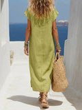 Women's Fashion Knot Art Casual Stylish Comfortable Cotton Linen Dress