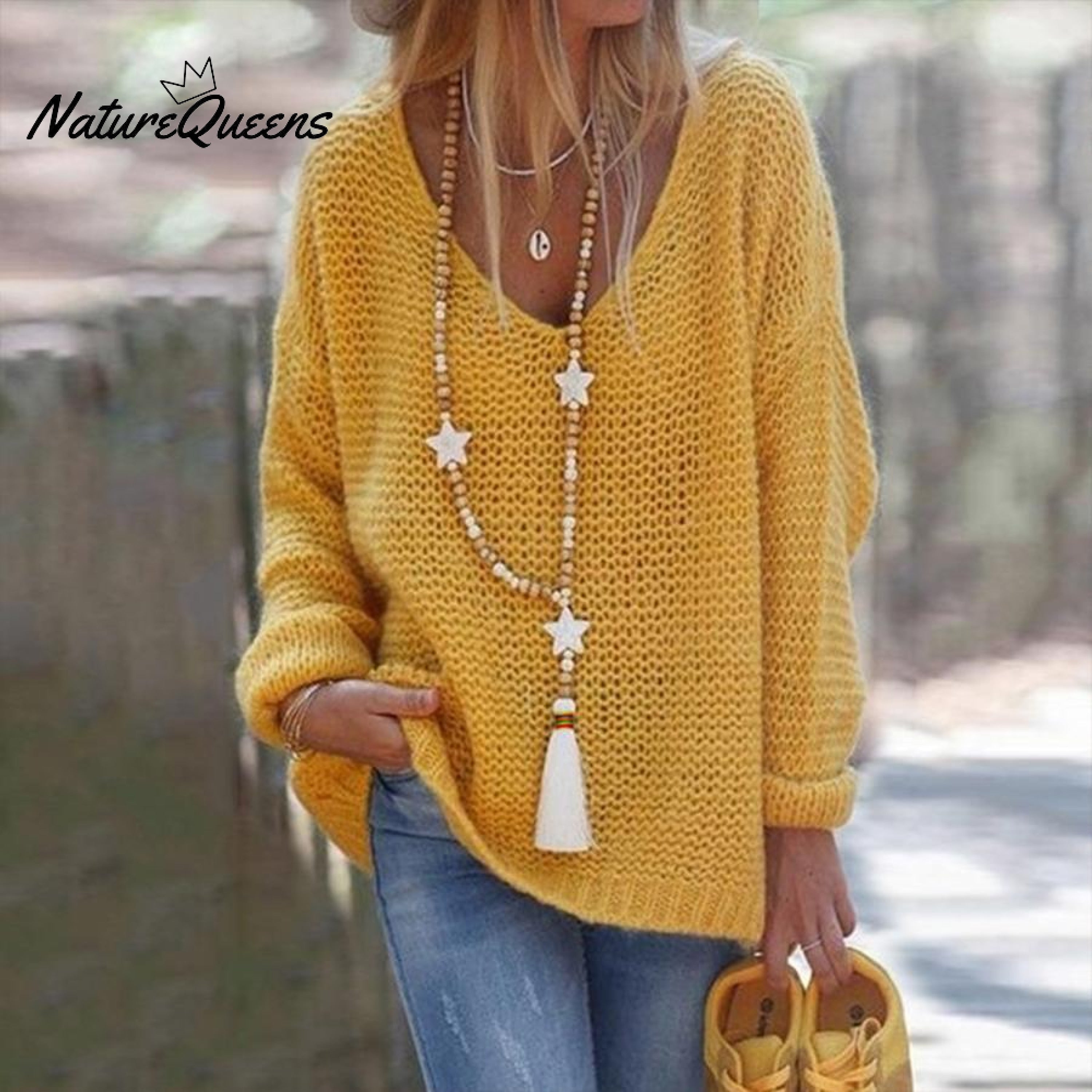 Retro Boho Star Beaded Tassel Pendant Necklace