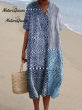 Women's Abstract Polka Dot Stripe Art Print Dress