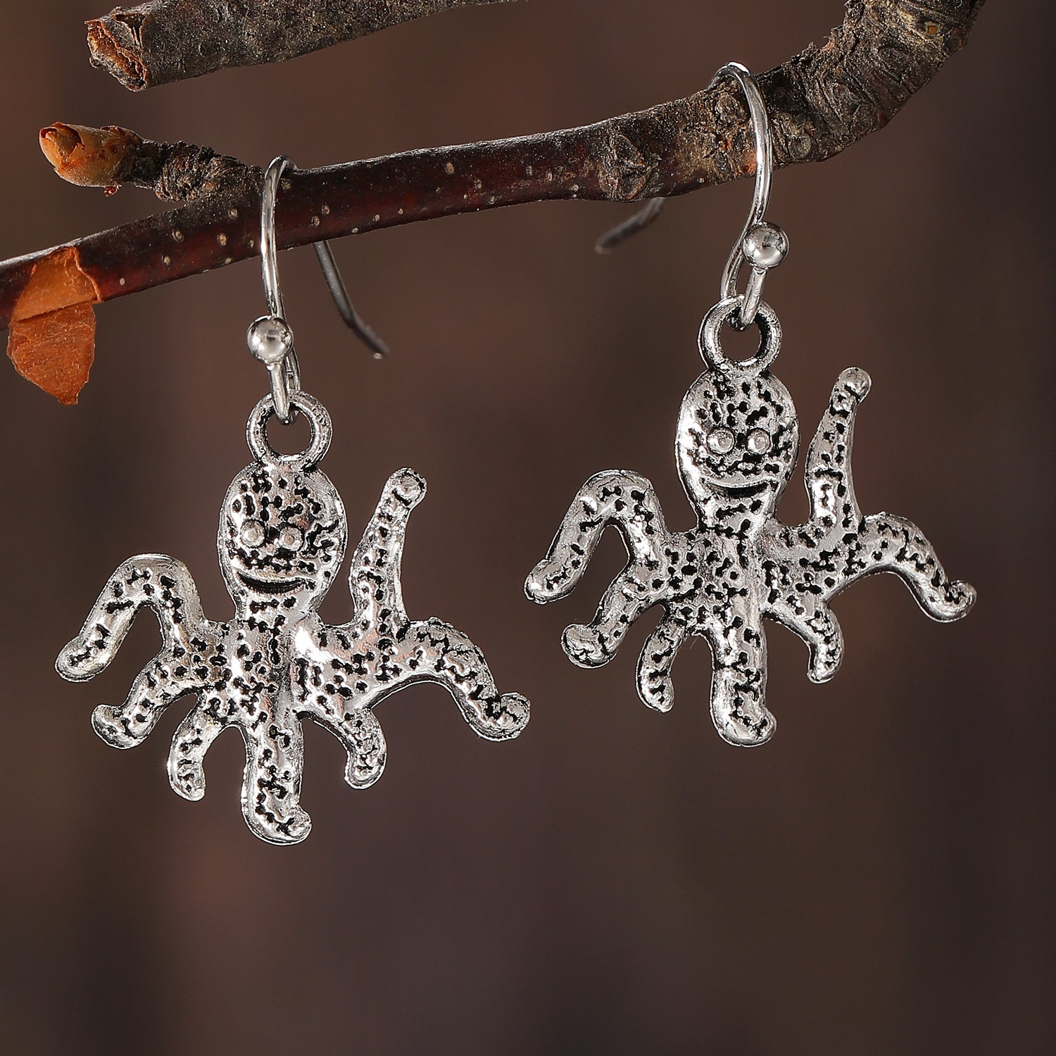 Ancient Silver Dolphin Earrings