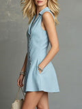 Women's Solid-color Elegant & Casual Sleeveless A-line Dress