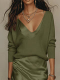 Elegant V-neck Satin Slip Dress