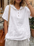 Women's Casual Linen Short-sleeve Shirt