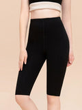 Women Winter Warm Pure Color High-Waist Short Leggings